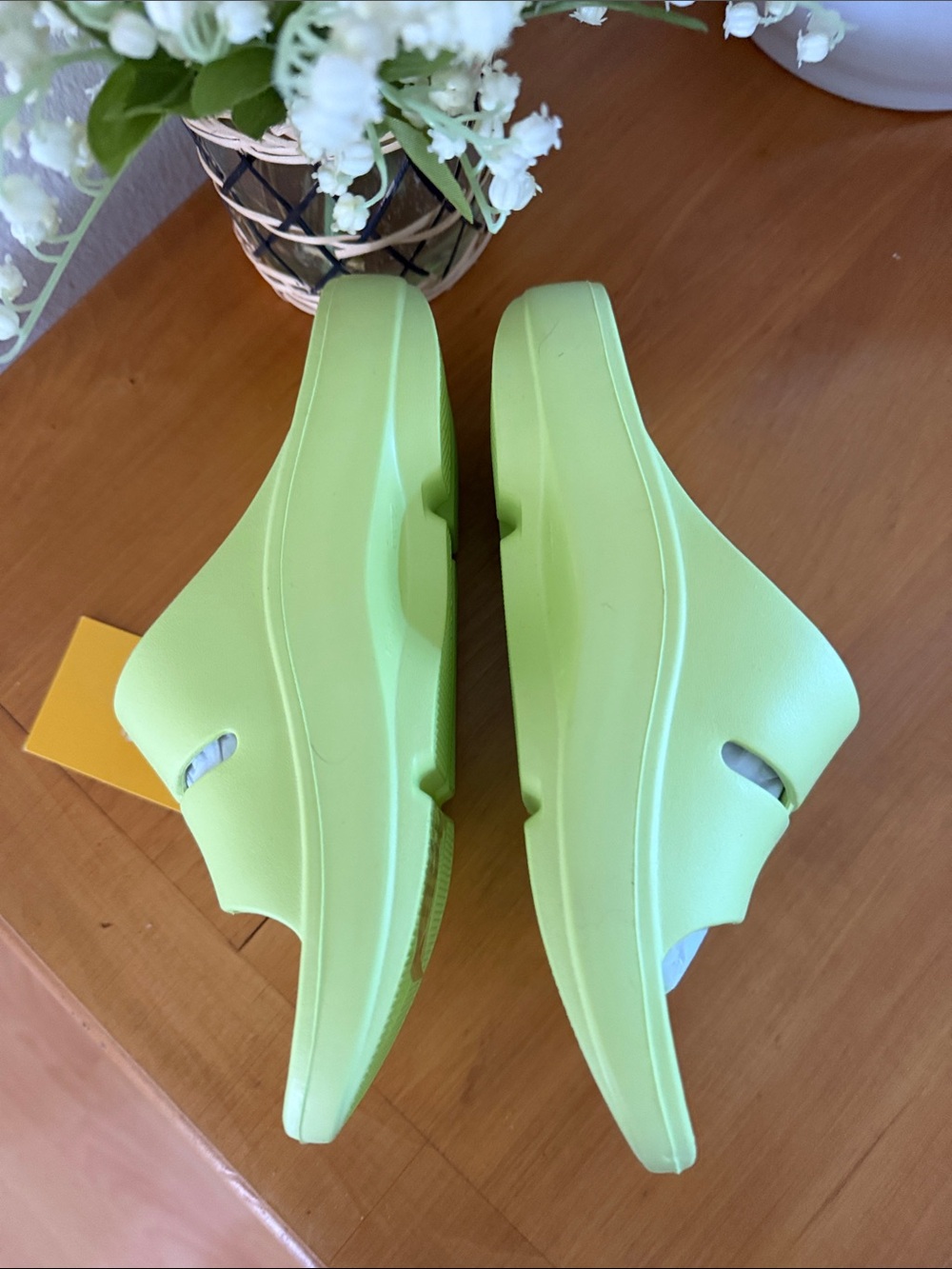 JBU Women's Lime Slide Sandals in Bright Lime - Picture 3 of 10